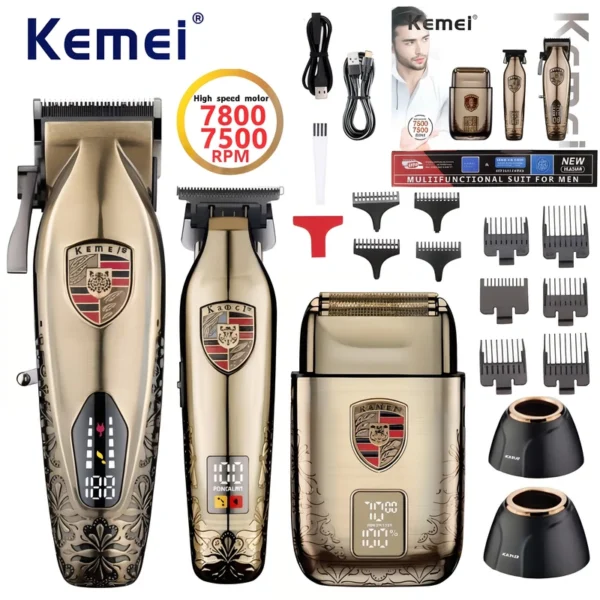 ماشین اصلاح موی سر و صورت کیمی مدل KM-2360 مجموعه 3 عددی